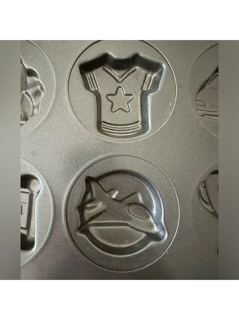 Wilton Ultra Bake 3 12 Cavity Boy Cookie Pan Rocket Jet Car 16.5